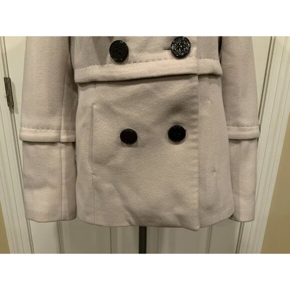 Elie Tahari Cream Double Breasted 100% Wool Pea Coat, Size 6 - Picture 5 of 11